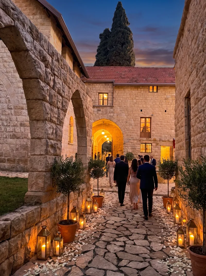 The lantern lane at dusk, styled visualisation