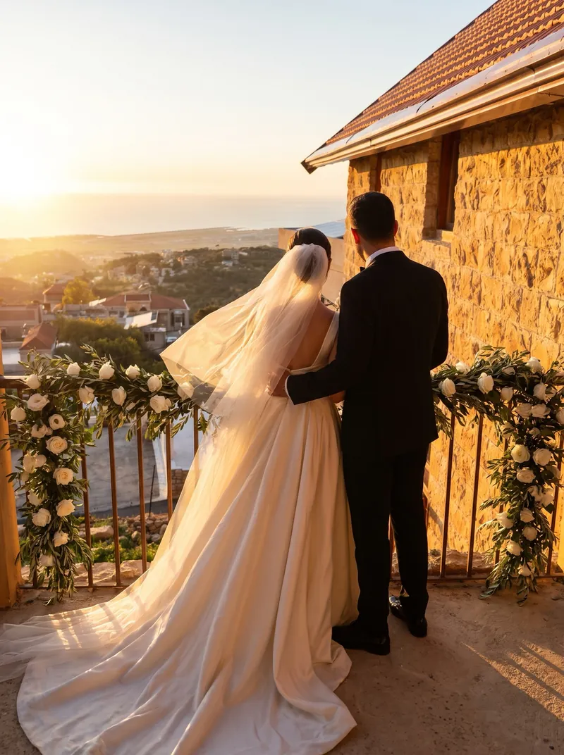 The balcony at sunset over the sea, styled visualisation