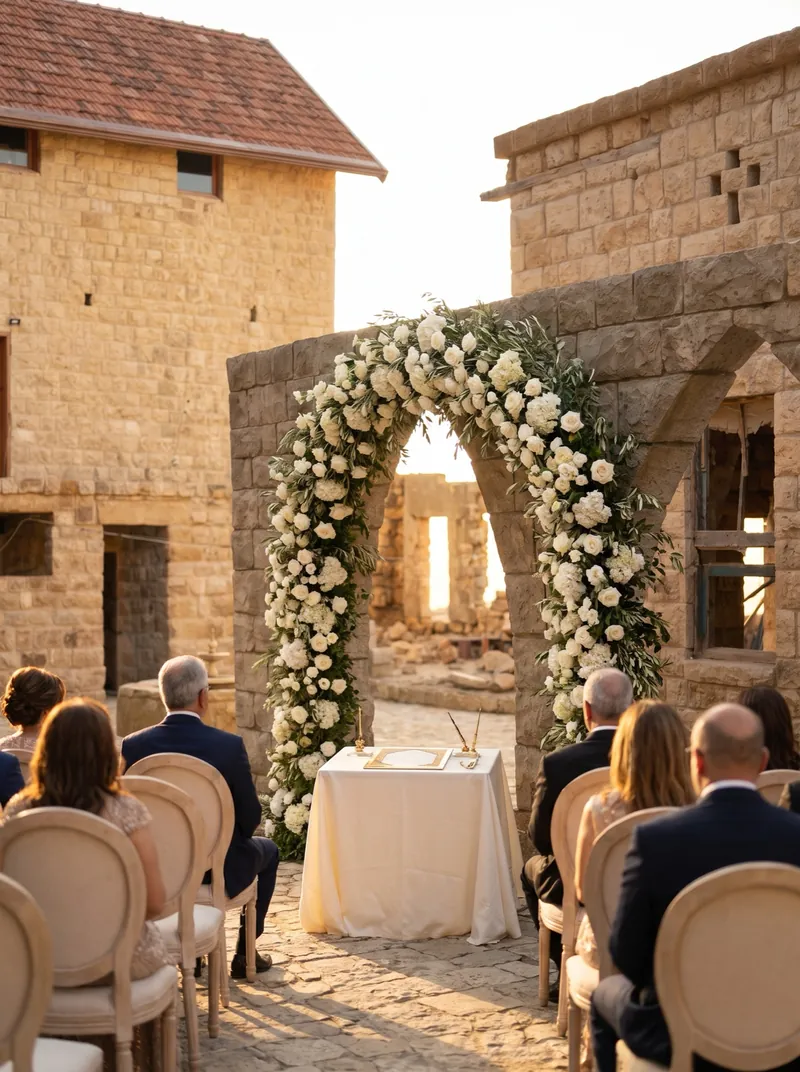 The fountain courtyard set for a Katb Kteb, styled visualisation