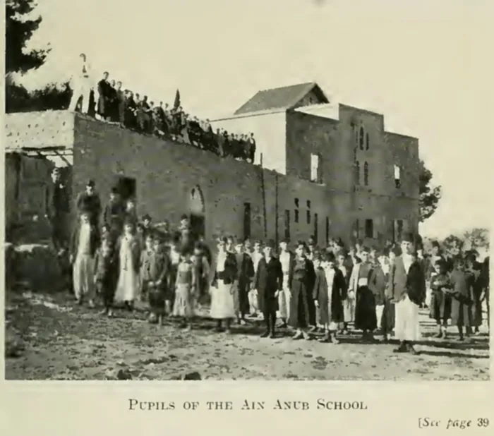 Pupils of the Ain Anub School, a 1917 plate